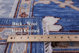 Blue Square Turkish Oushak Handmade Wool Rug - 11' 2" X 11' 6" - Golden Nile