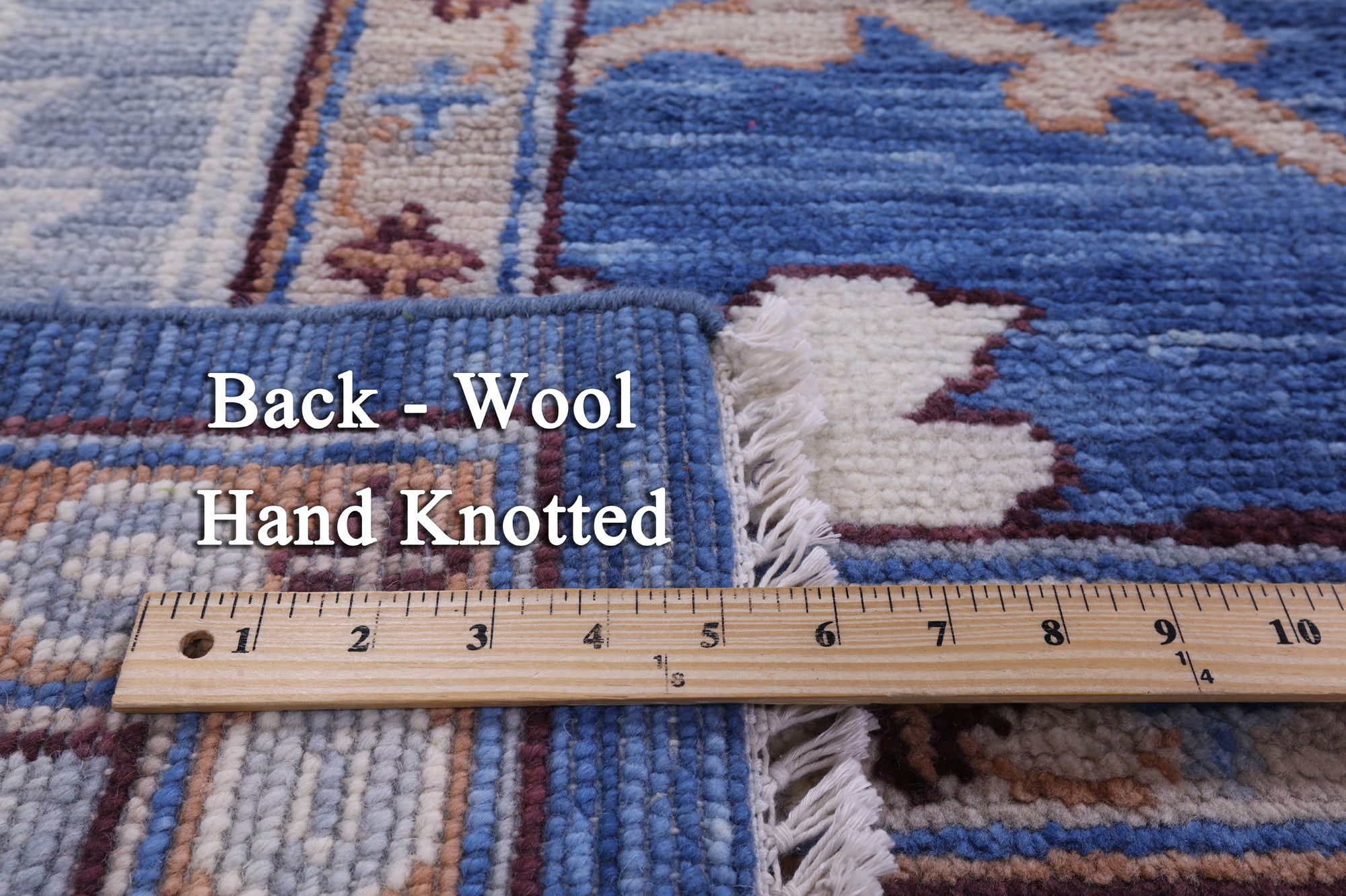 Blue Square Turkish Oushak Handmade Wool Rug - 11' 2" X 11' 6" - Golden Nile