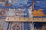 Blue Square Turkish Oushak Handmade Wool Rug - 9' 1" X 9' 1" - Golden Nile