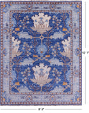 Blue Turkish Oushak Handmade Wool Rug - 8' 3" X 10' 1" - Golden Nile