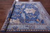 Blue Turkish Oushak Handmade Wool Rug - 8' 3" X 10' 1" - Golden Nile