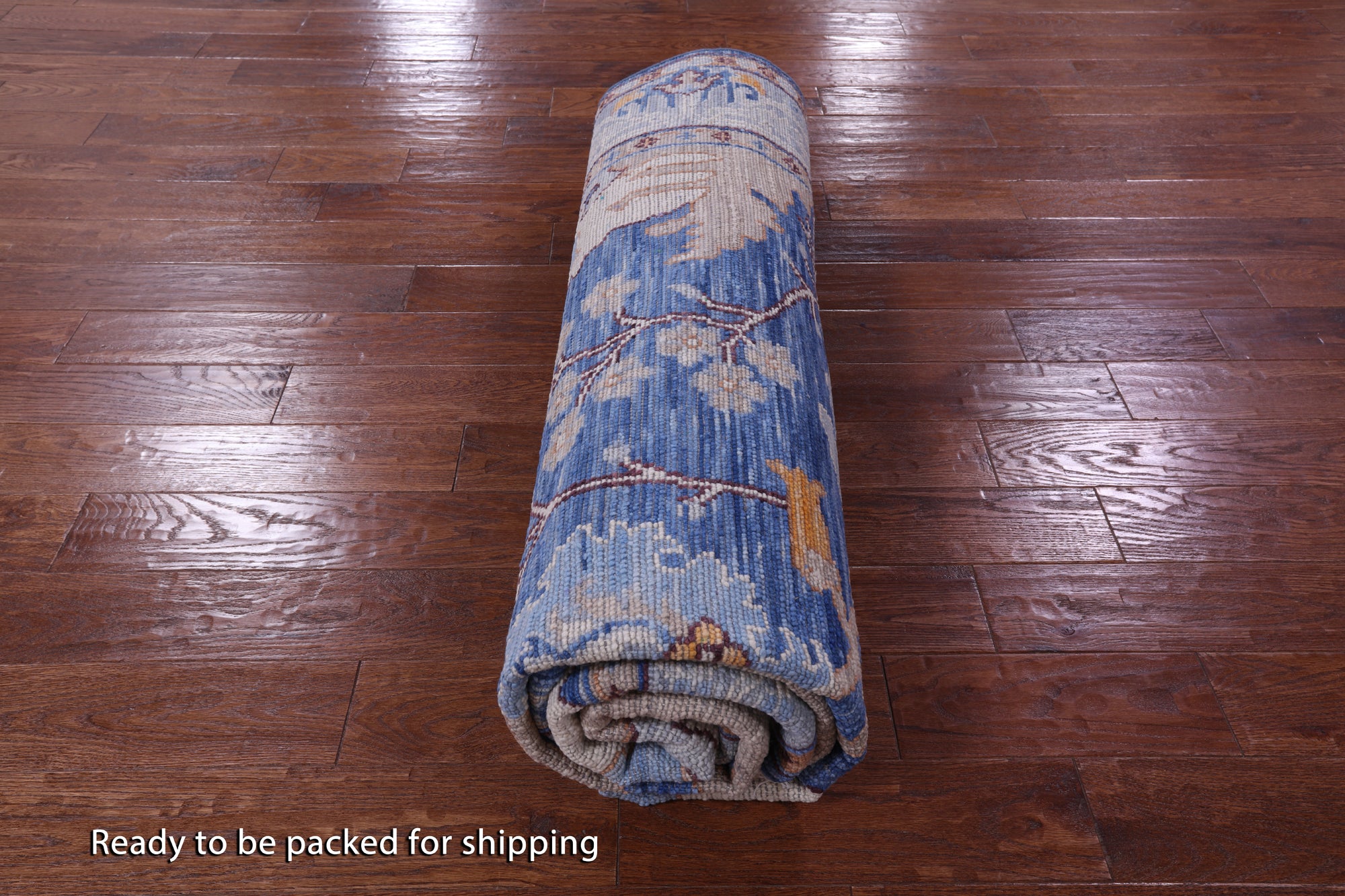 Blue Turkish Oushak Handmade Wool Rug - 8' 3" X 10' 1" - Golden Nile