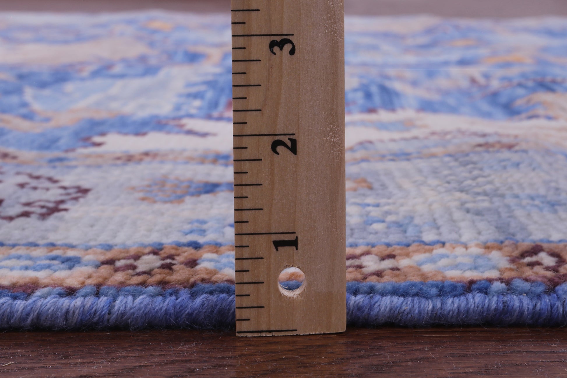 Blue Square Turkish Oushak Handmade Wool Rug - 6' 2" X 6' 2" - Golden Nile