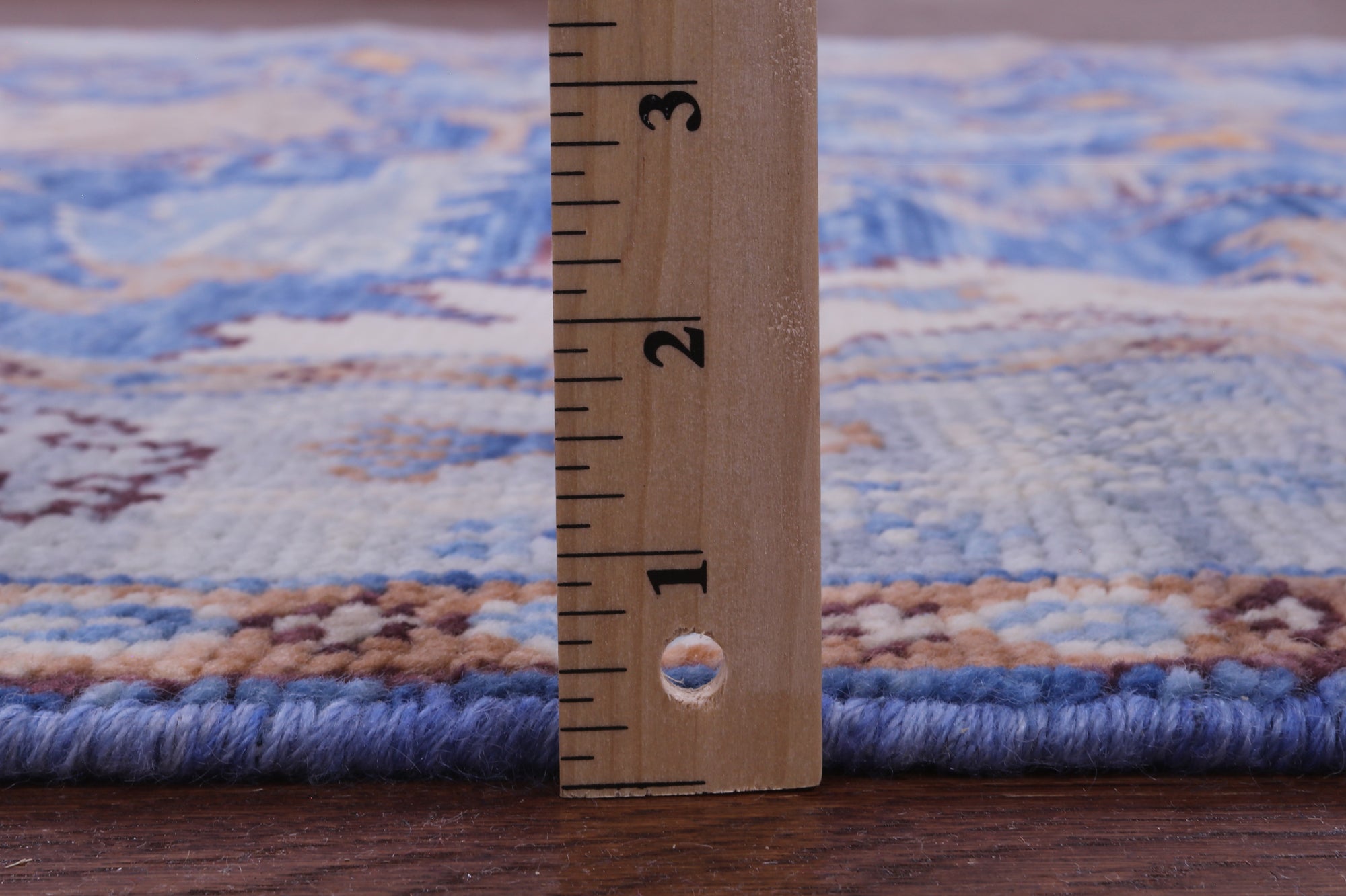 Blue Square Turkish Oushak Handmade Wool Rug - 6' 2" X 6' 2" - Golden Nile