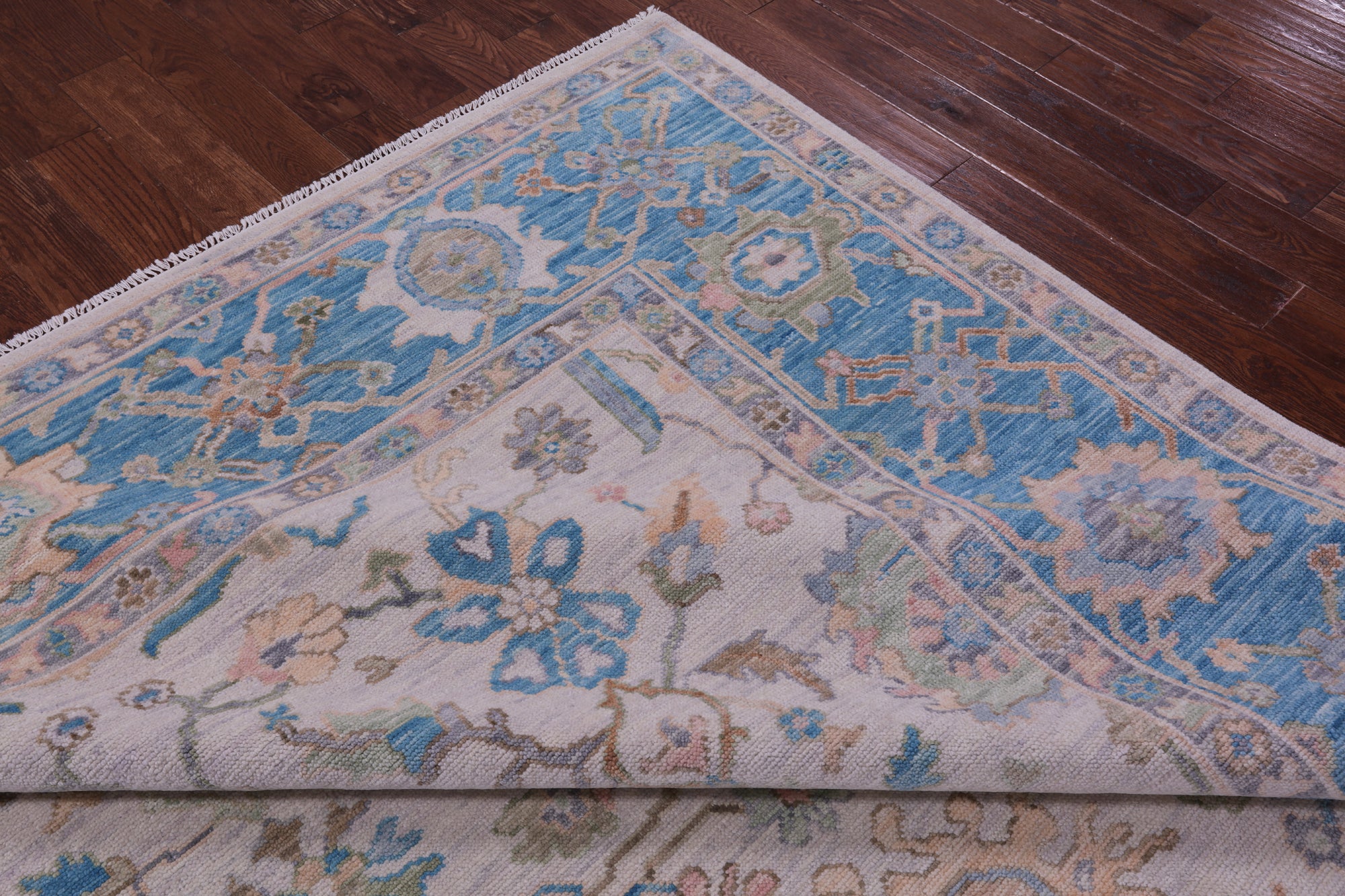 Ivory Turkish Oushak Handmade Wool Rug - 9' 3" X 12' 2" - Golden Nile