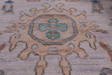 Ivory Turkish Oushak Handmade Wool Rug - 9' 3" X 12' 2" - Golden Nile