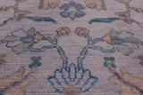 Ivory Turkish Oushak Handmade Wool Rug - 9' 3" X 12' 2" - Golden Nile