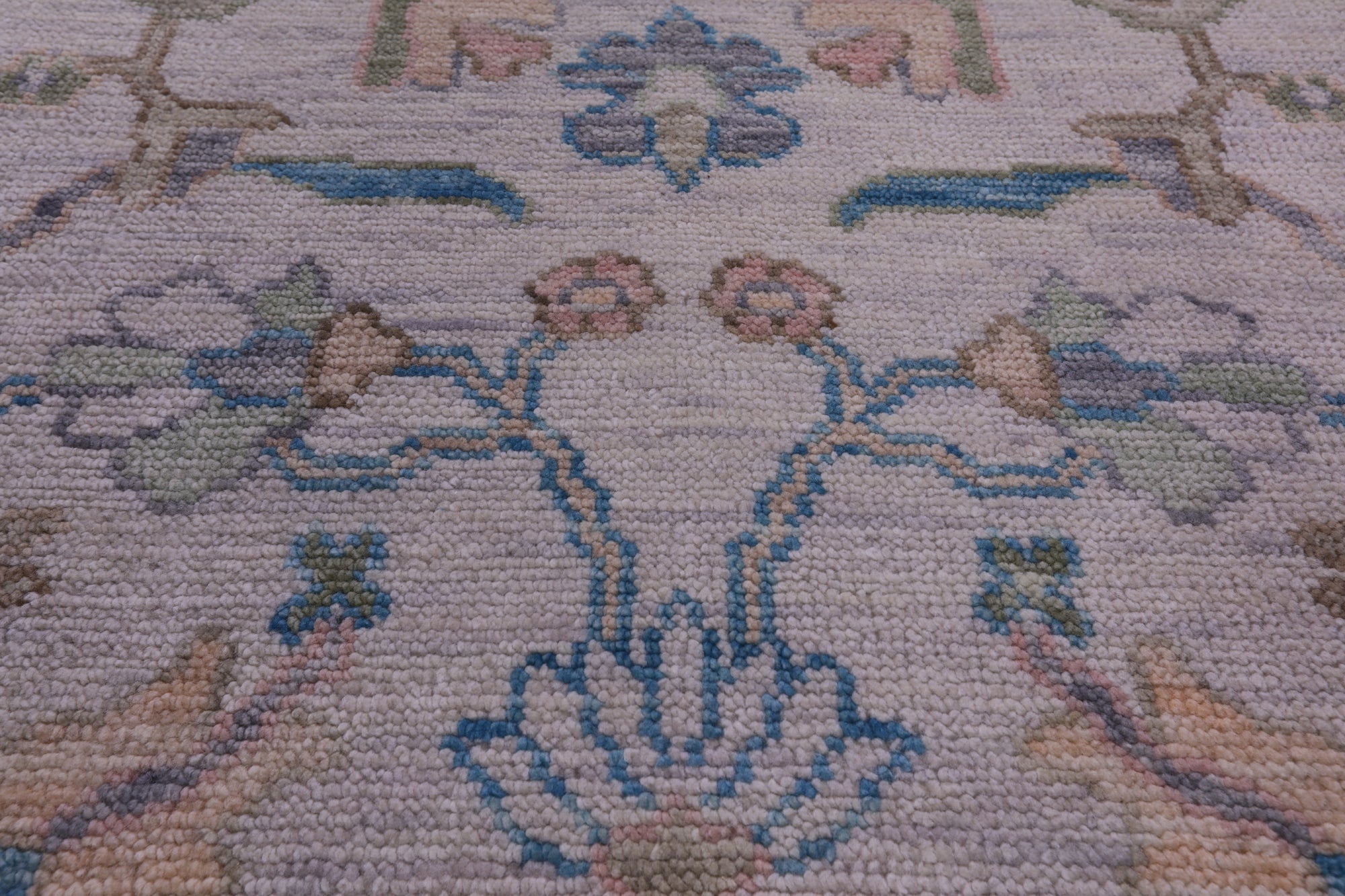 Ivory Turkish Oushak Handmade Wool Rug - 9' 3" X 12' 2" - Golden Nile