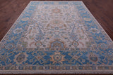 Ivory Turkish Oushak Handmade Wool Rug - 9' 3" X 12' 2" - Golden Nile