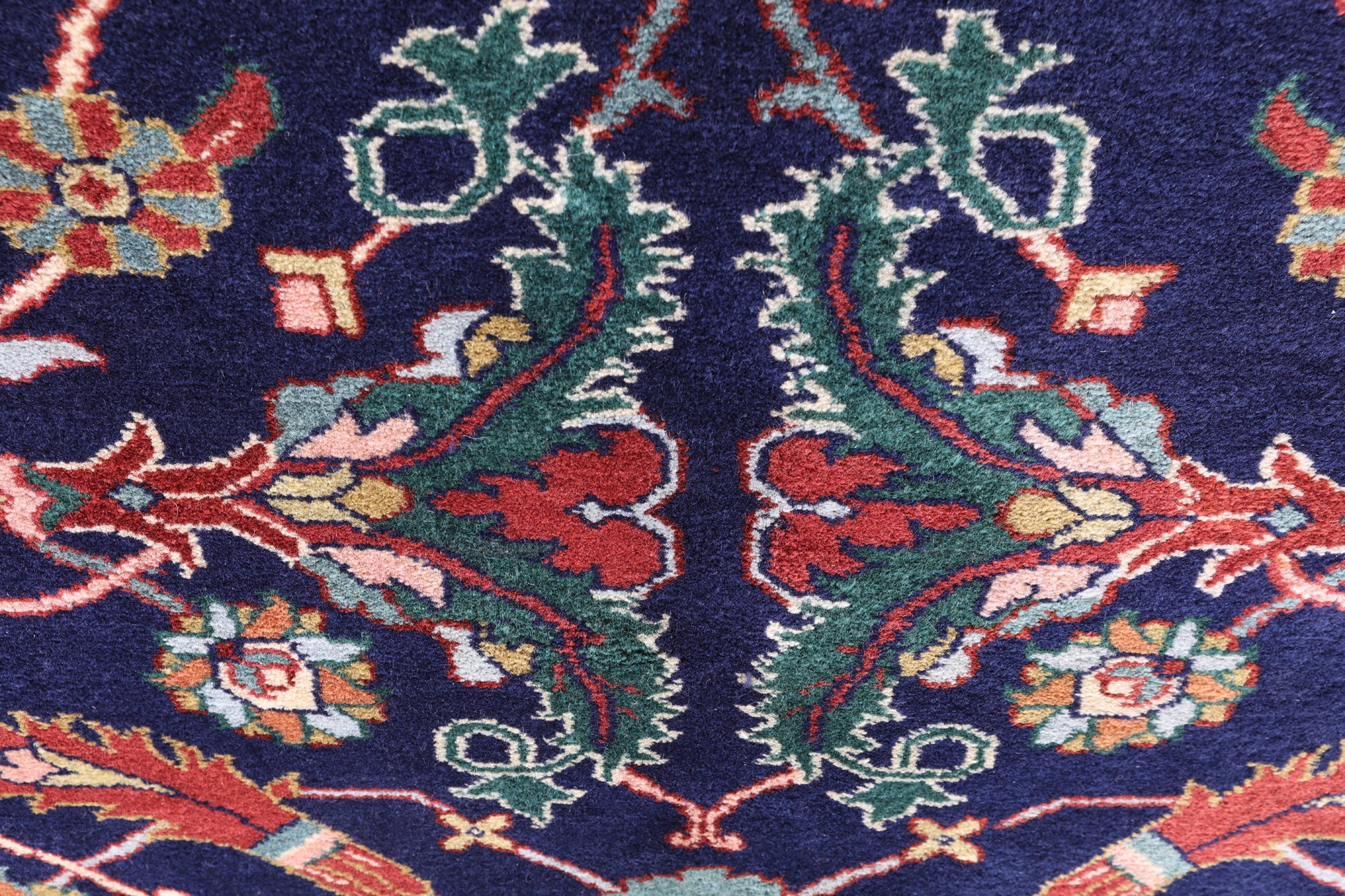 Blue Persian Fine Serapi Hand Knotted Wool Rug - 9' 0" X 12' 0" - Golden Nile