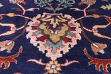 Blue Persian Fine Serapi Hand Knotted Wool Rug - 9' 0" X 12' 0" - Golden Nile