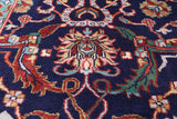 Blue Persian Fine Serapi Hand Knotted Wool Rug - 9' 0" X 12' 0" - Golden Nile