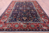 Blue Persian Fine Serapi Hand Knotted Wool Rug - 9' 0" X 12' 0" - Golden Nile