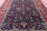 Blue Persian Fine Serapi Hand Knotted Wool Rug - 9' 0" X 12' 0" - Golden Nile