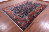 Blue Persian Fine Serapi Hand Knotted Wool Rug - 9' 0" X 12' 0" - Golden Nile