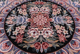 Grey/Black French Aubusson Hand Knotted Wool Rug - 9' 0" X 12' 1"