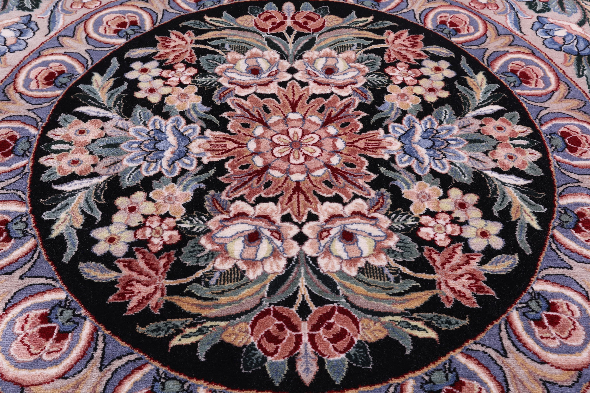 Grey/Black French Aubusson Hand Knotted Wool Rug - 9' 0" X 12' 1"