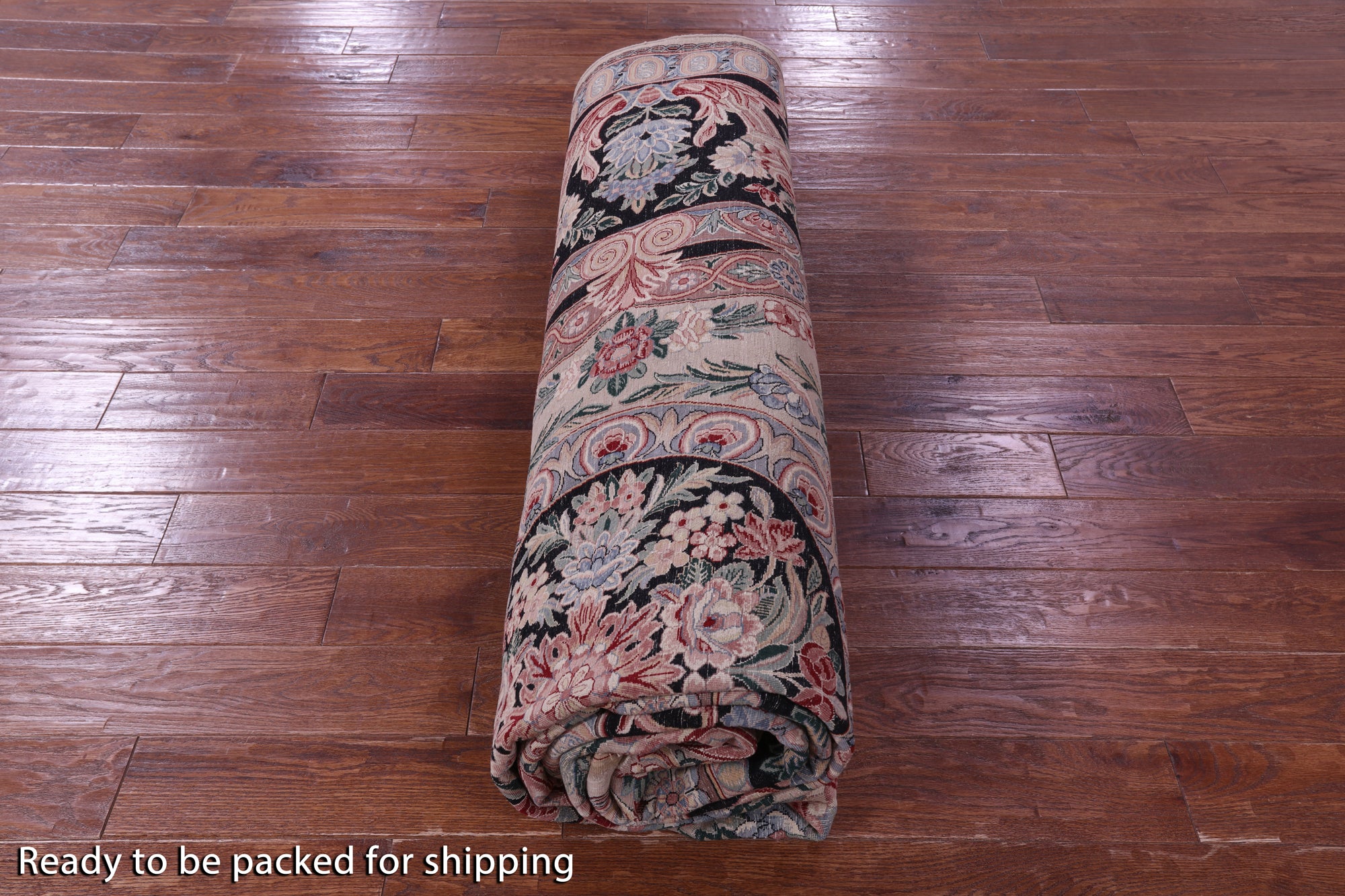 Grey/Black French Aubusson Hand Knotted Wool Rug - 9' 0" X 12' 1"