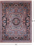Grey/Black French Aubusson Hand Knotted Wool Rug - 9' 0" X 12' 1"