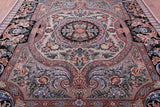 Grey/Black French Aubusson Hand Knotted Wool Rug - 9' 0" X 12' 1"