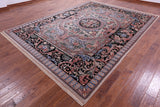 Grey/Black French Aubusson Hand Knotted Wool Rug - 9' 0" X 12' 1"