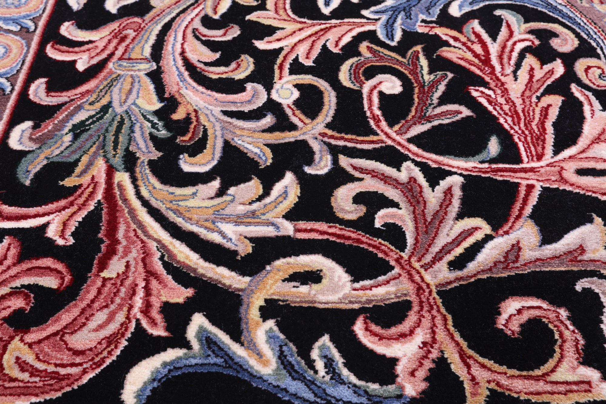 Grey/Black French Aubusson Hand Knotted Wool Rug - 9' 0" X 12' 1"