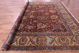 Red Antique Even Wear Persian Tabriz Handmade Wool Rug - 12' 2" X 13' 3" - Golden Nile