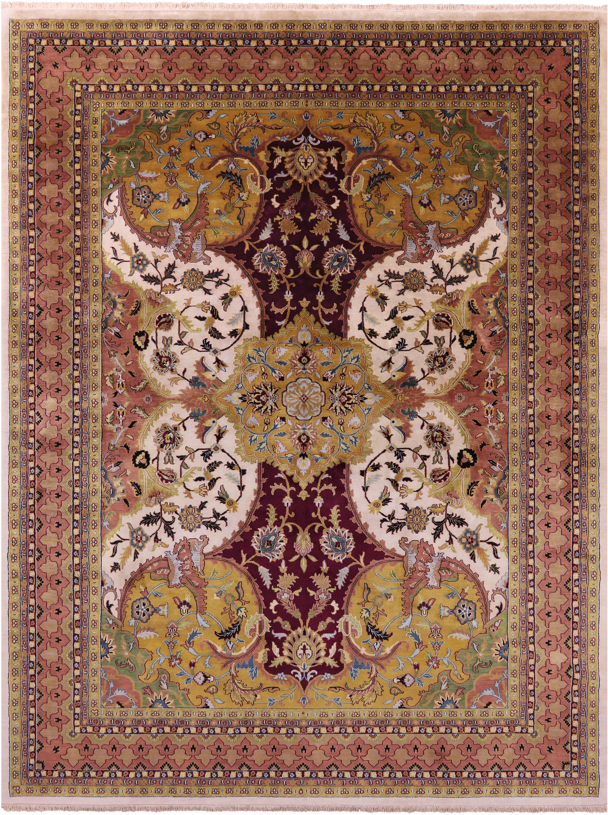 Persian Tabriz Hand Knotted Wool Rug - 8' 10" X 12' 2" - Golden Nile