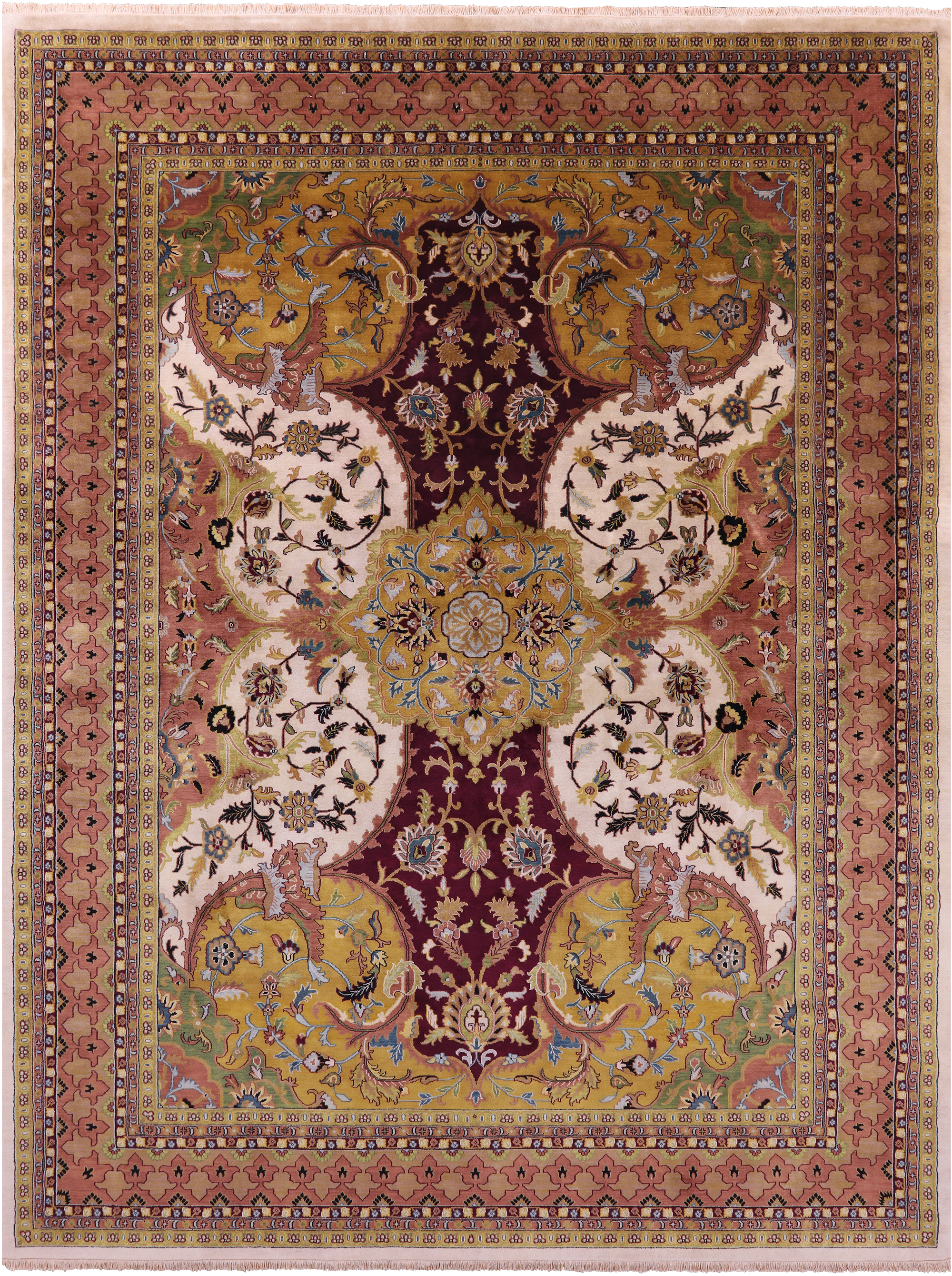 Persian Tabriz Hand Knotted Wool Rug - 8' 10" X 12' 2" - Golden Nile