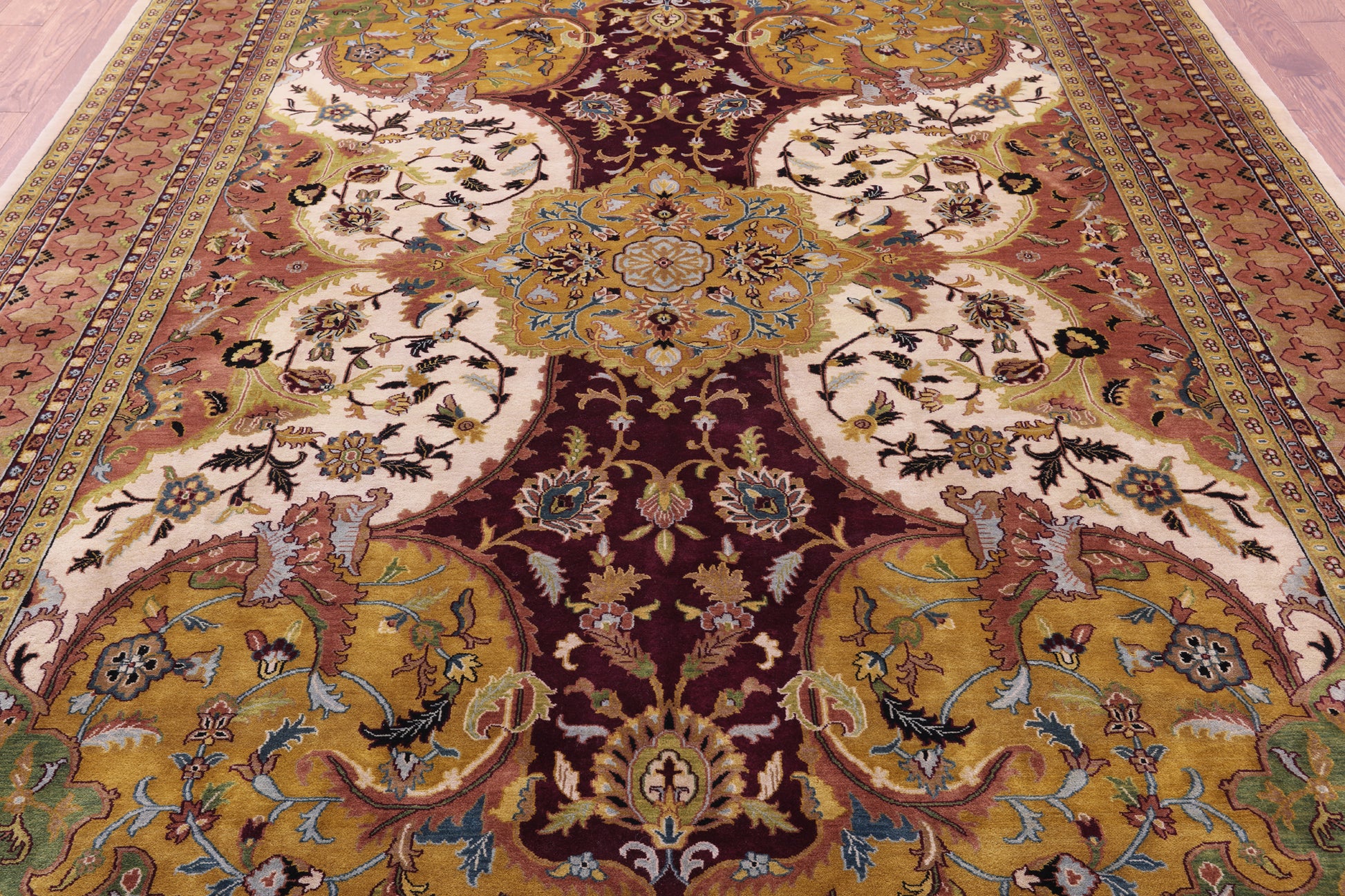 Persian Tabriz Hand Knotted Wool Rug - 8' 10" X 12' 2" - Golden Nile