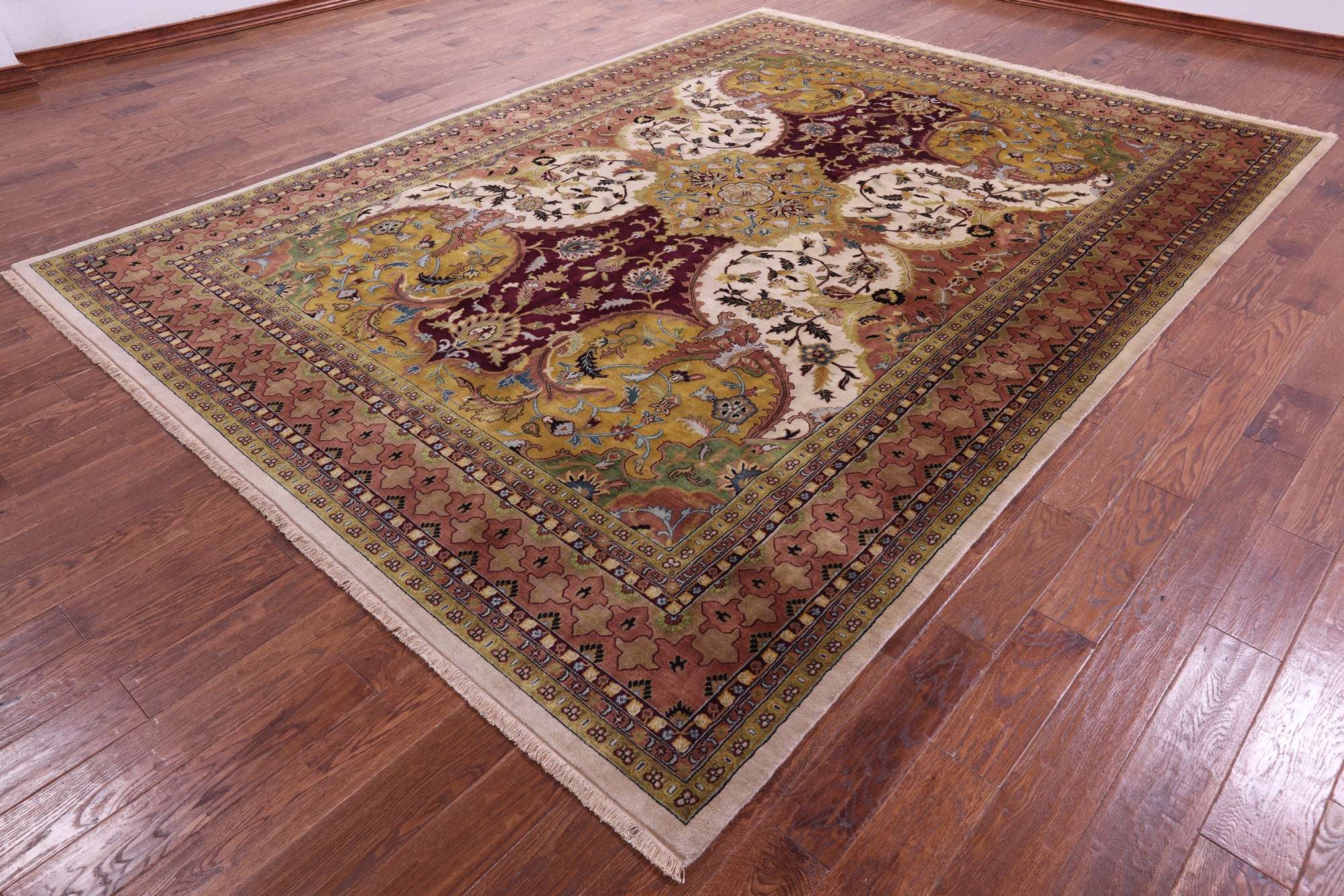 Persian Tabriz Hand Knotted Wool Rug - 8' 10" X 12' 2" - Golden Nile