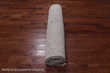 Ivory Washed Out Peshawar Hand Knotted Wool Rug - 9' 0" X 11' 9"