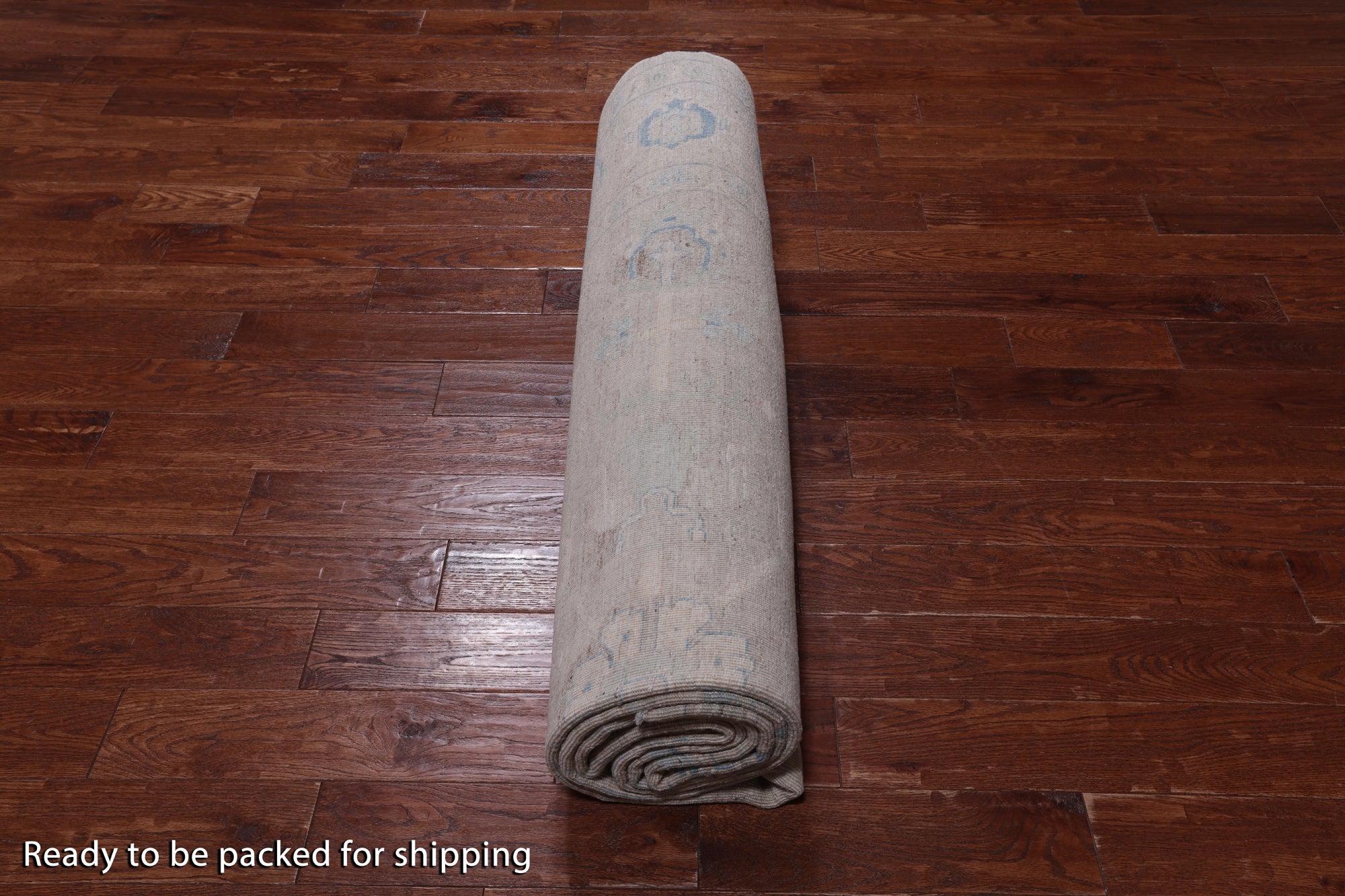 Ivory Washed Out Peshawar Hand Knotted Wool Rug - 9' 0" X 11' 9"