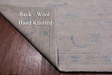 Ivory Washed Out Peshawar Hand Knotted Wool Rug - 9' 0" X 11' 9"