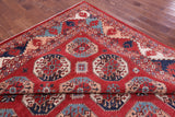 Red Turkmen Ersari Hand Knotted Wool Rug - 10' 1" X 13' 6" - Golden Nile