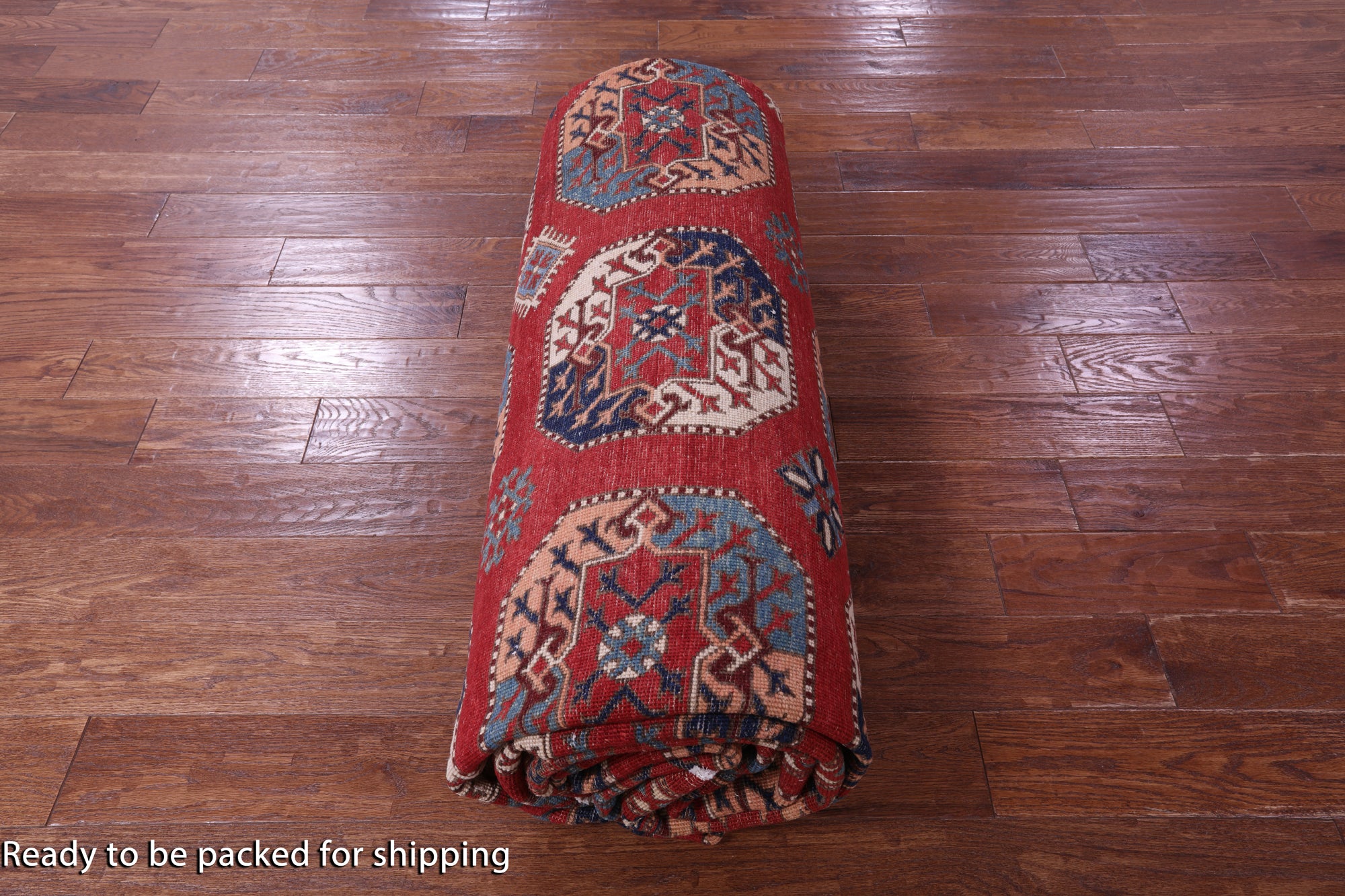 Red Turkmen Ersari Hand Knotted Wool Rug - 10' 1" X 13' 6" - Golden Nile