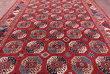 Red Turkmen Ersari Hand Knotted Wool Rug - 10' 1" X 13' 6" - Golden Nile