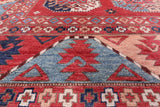 Red Turkmen Ersari Hand Knotted Wool Rug - 10' 1" X 13' 6" - Golden Nile