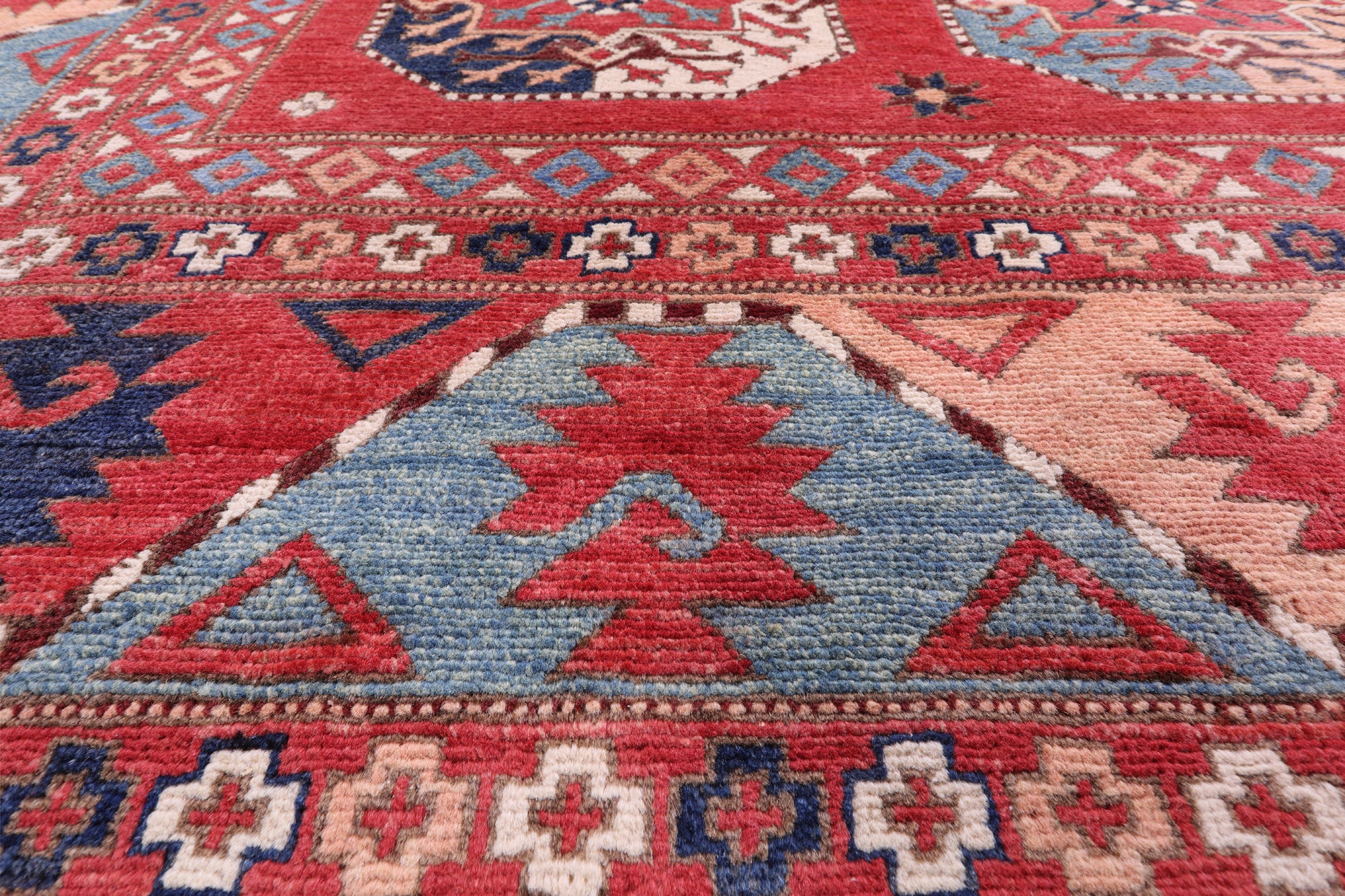 Red Turkmen Ersari Hand Knotted Wool Rug - 10' 1" X 13' 6" - Golden Nile