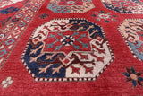Red Turkmen Ersari Hand Knotted Wool Rug - 10' 1" X 13' 6" - Golden Nile
