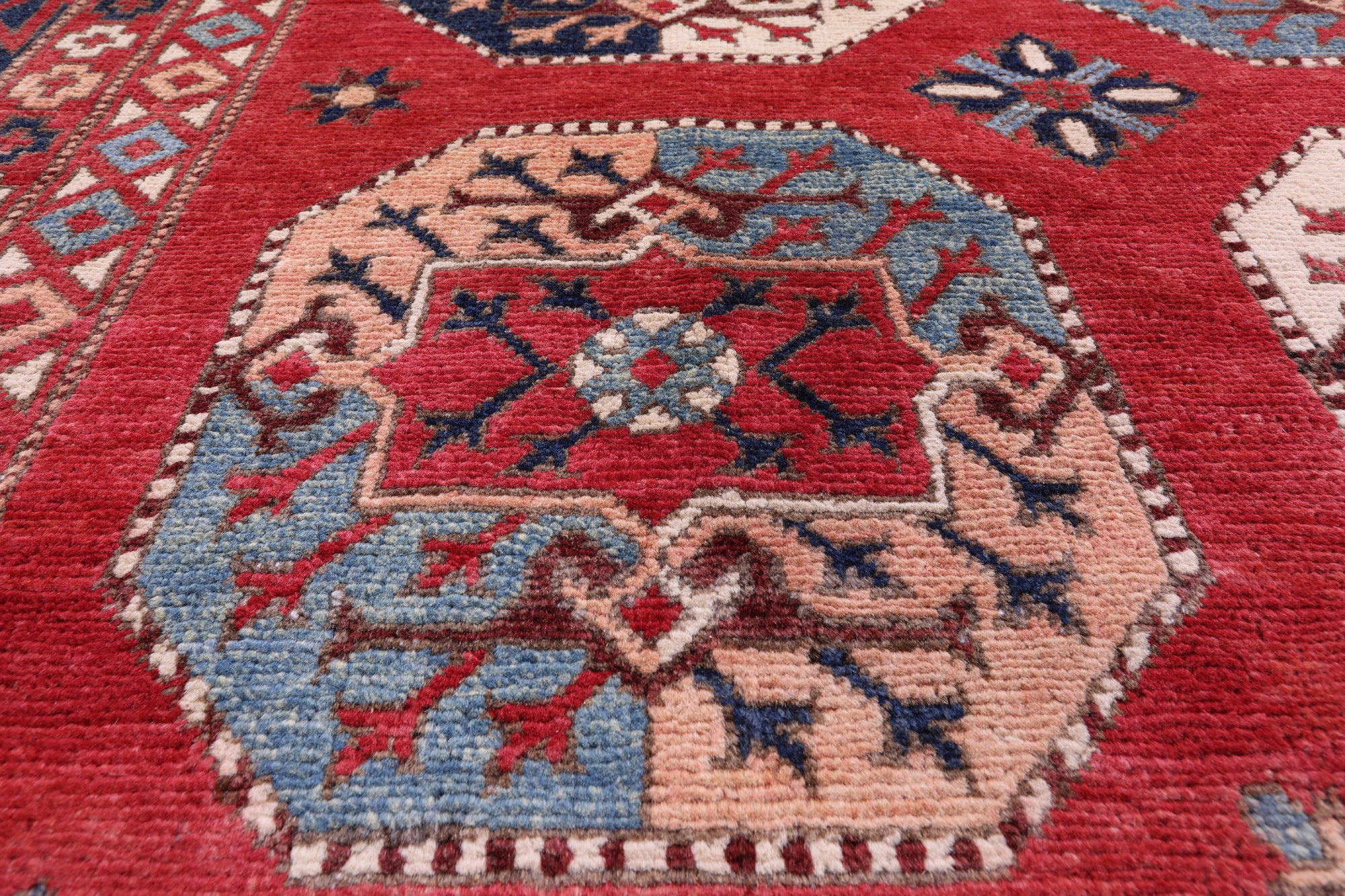 Red Turkmen Ersari Hand Knotted Wool Rug - 10' 1" X 13' 6" - Golden Nile