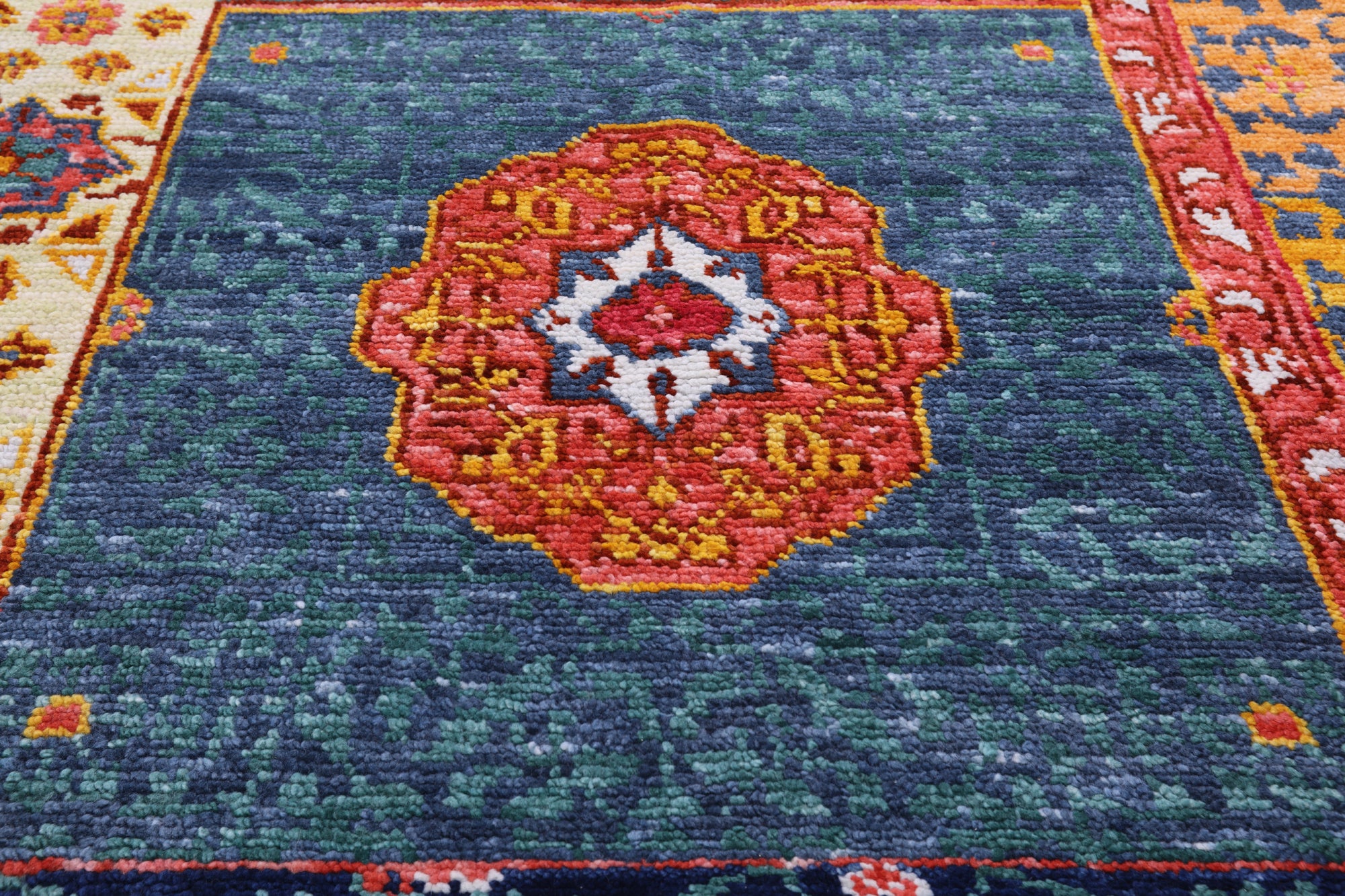 Geometric Persian Mamluk Hand Knotted Wool Rug - 12' 1" X 17' 10" - Golden Nile