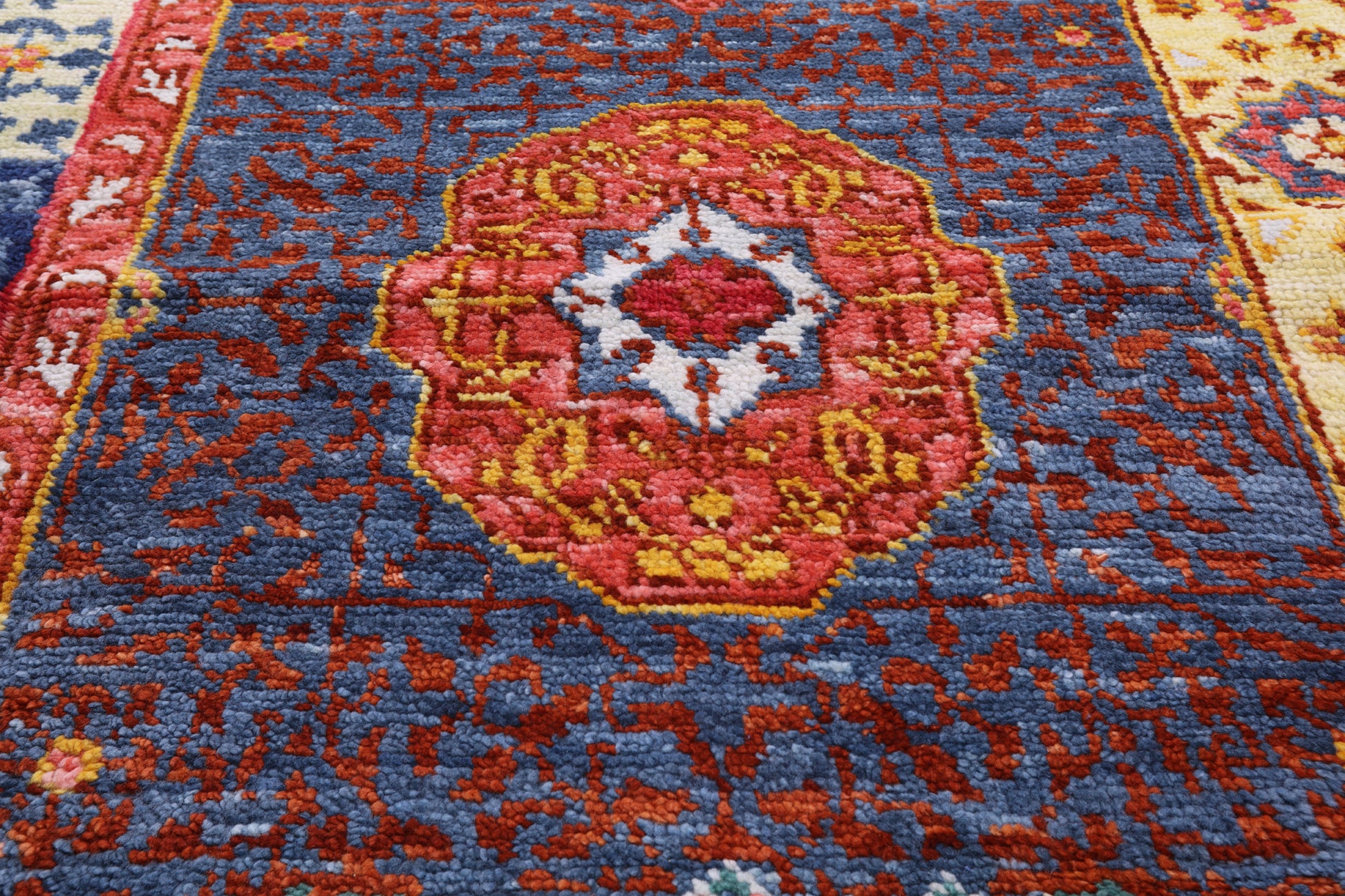 Geometric Persian Mamluk Hand Knotted Wool Rug - 12' 1" X 17' 10" - Golden Nile