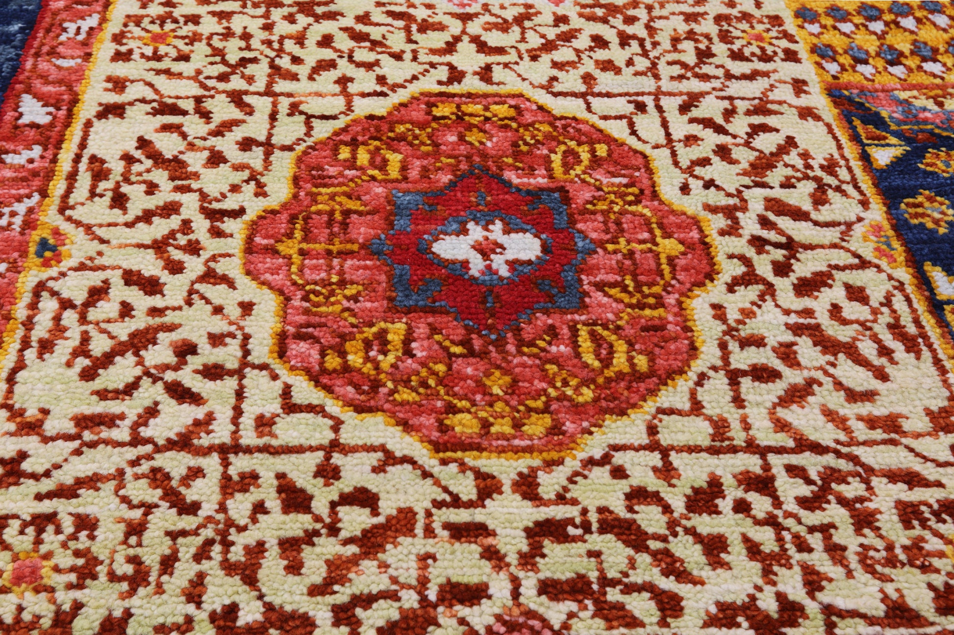 Geometric Persian Mamluk Hand Knotted Wool Rug - 12' 1" X 17' 10" - Golden Nile