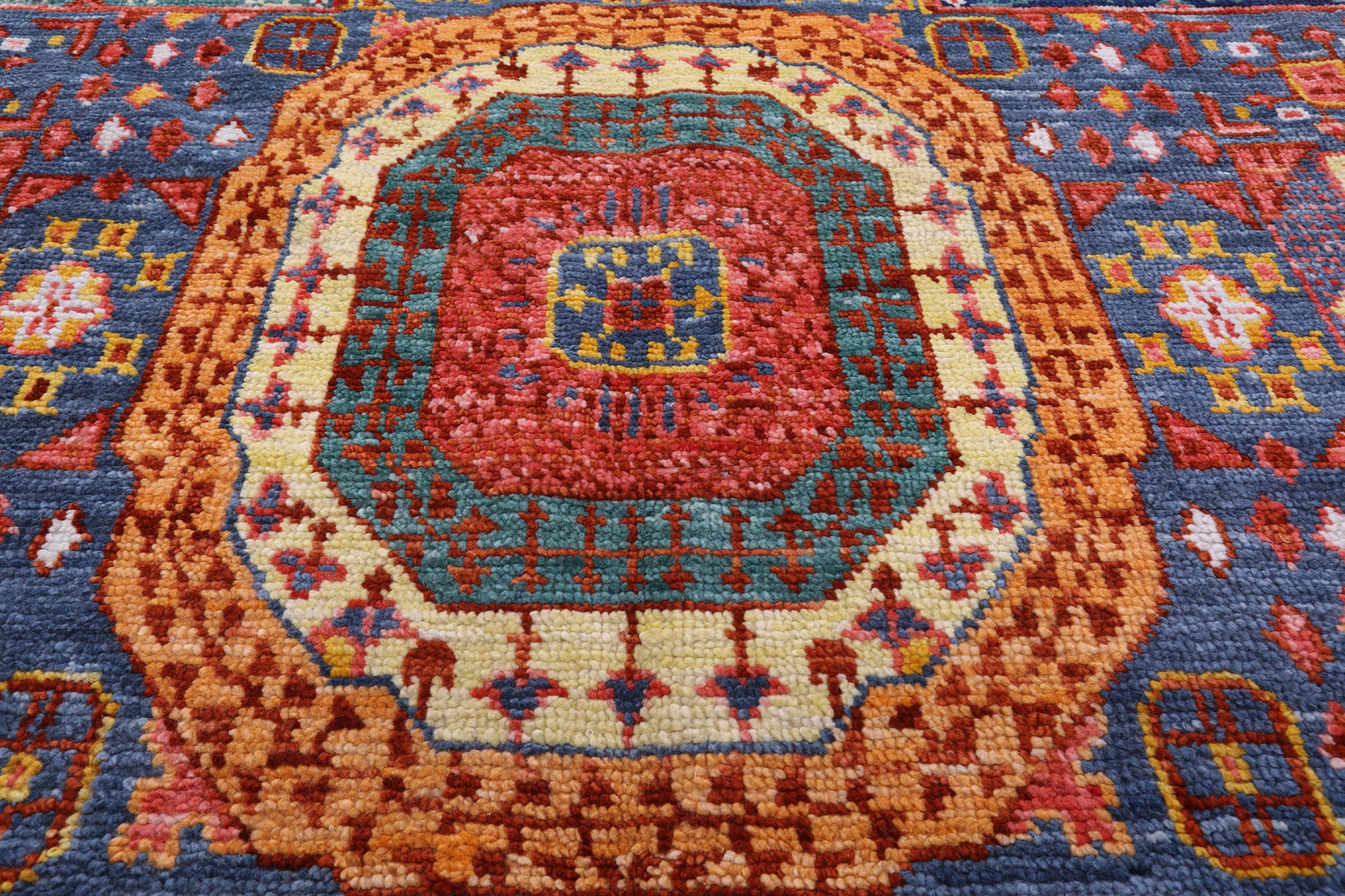 Geometric Persian Mamluk Hand Knotted Wool Rug - 12' 1" X 17' 10" - Golden Nile