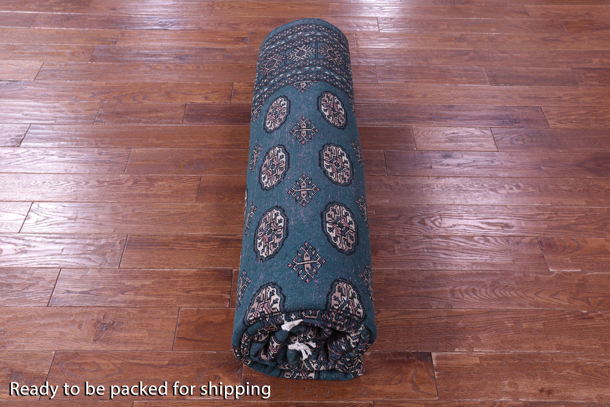 Green Bokhara Handmade Wool Rug - 8' 0" X 11' 0" - Golden Nile