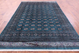 Green Bokhara Handmade Wool Rug - 8' 0" X 11' 0" - Golden Nile