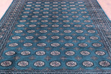 Green Bokhara Handmade Wool Rug - 8' 0" X 11' 0" - Golden Nile
