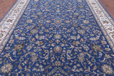 Blue Persian Nain Handmade Wool & Silk Rug - 9' 9" X 13' 11" - Golden Nile