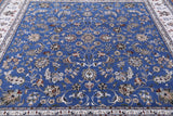 Blue Square Persian Nain Hand Knotted Wool & Silk Rug - 8' 1" X 8' 1" - Golden Nile